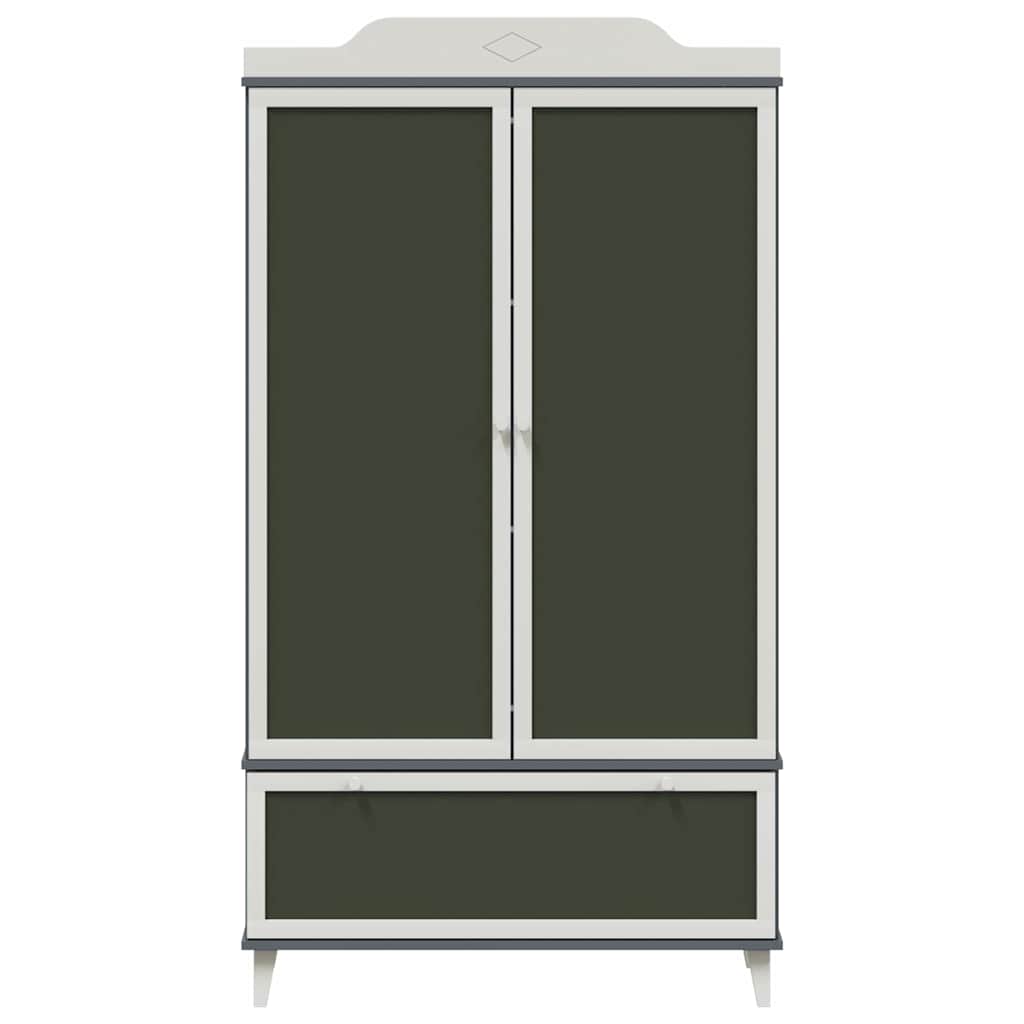 Chalkboard Wardrobe with Drawer Grey and white Engineered wood